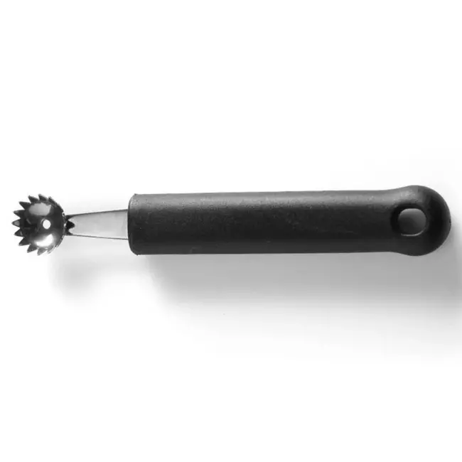 HENDI Gekartelde meloenbolletjeslepel – 150 mm – zwart – roestvrij staal