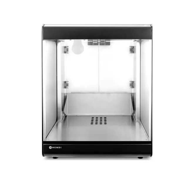 HENDI Nacho warmer – roestvast staal en glas – zwart – 35L – LED-verlichting