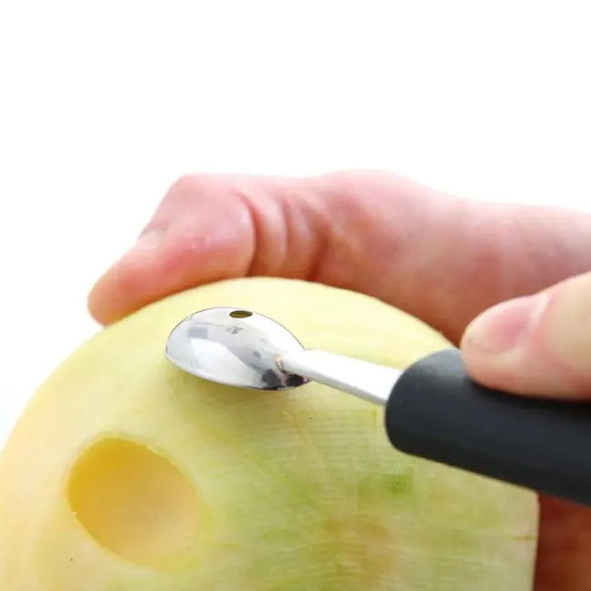 HENDI Ovale meloenbolletjeslepel – ergonomisch ontwerp – 160 mm – zwart