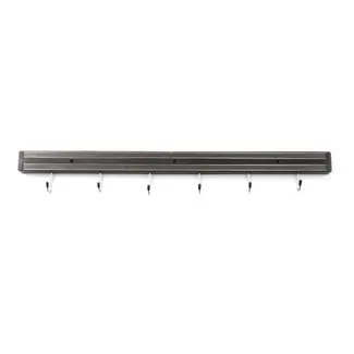 HENDI Messenmagneet met 6 haken – 2 sterke magneetstrips – 620 mm – eenvoudig te monteren