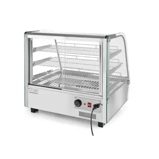 HENDI Warmhoudvitrine – 160 Liter – Dubbel Glas – LED Verlichting – RVS – 885x570x680 mm