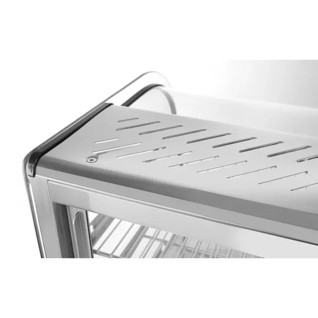 HENDI Warmhoudvitrine – 160 Liter – Dubbel Glas – LED Verlichting – RVS – 885x570x680 mm