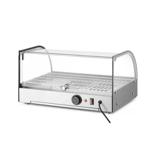HENDI Warmhoudvitrine – Enkel Niveau – Zwart – 554x376x311 mm – 220-240V/800W