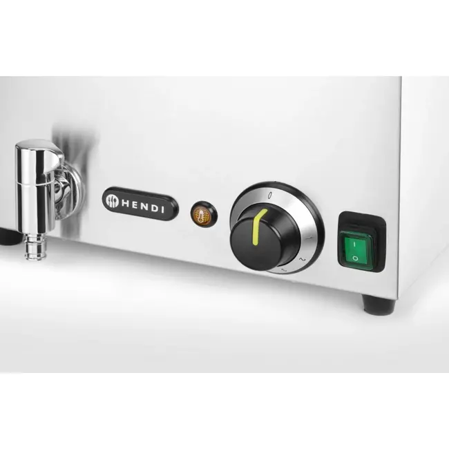 HENDI Bain-marie set met afvoerkraan – 3x GN 1/3 en deksel – energiebesparend – roestvrij staal – 230V/1000W