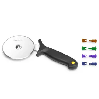 HENDI Pizzasnijder 230 mm zwart met HACCP-kleurcodering en RVS mes
