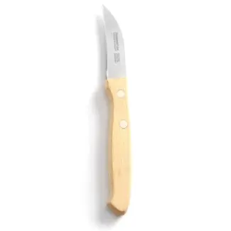 HENDI Gebogen schilmes met houten handvat – 165 mm – roestvast staal