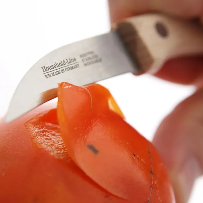 HENDI Gebogen schilmes met houten handvat – 165 mm – roestvast staal