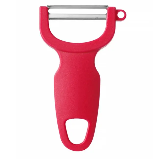 HENDI Horizontale universele dunschiller – roestvast staal – nauwkeurig gebogen blad – 110 mm – rood
