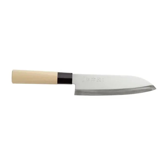 HENDI Japans Santoku mes – Populieren handvat – Roestvast staal – 290 mm – Licht hout