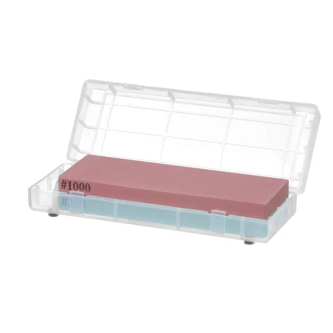 HENDI Dubbelzijdige Japanse slijpsteen – 220/1000 en 1000/3000 korrel – Inclusief opbergdoos – 185x65x30 mm