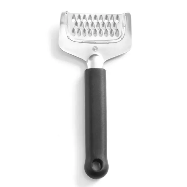 HENDI Kaasrasp – Groot handvat – Voor zachte en harde kazen – Roestvrij staal – Zwart – 170 mm