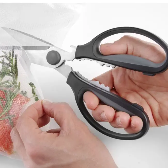 HENDI Keukenschaar – gekarteld blad – roestvast staal – 225 mm – demonteerbaar voor reiniging