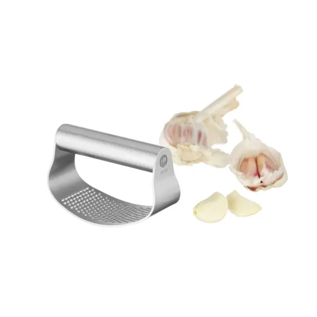 HENDI Knoflookpers – Roestvrij staal – Ergonomisch ontwerp – 105x50 mm