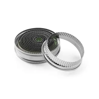 HENDI 14-delige uitsteekvorm set – kartelrand – rond – ø18-108 mm – roestvast staal