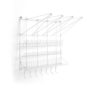 HENDI Wandrek voor spuitzakken – 4 uitsteeksels – 31 steunen – 7 haken – roestvast staal – 500x360x560 mm