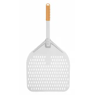 HENDI Vierkante geperforeerde pizzaschep – korte handgreep – 350x710 mm – lichtgewicht aluminium