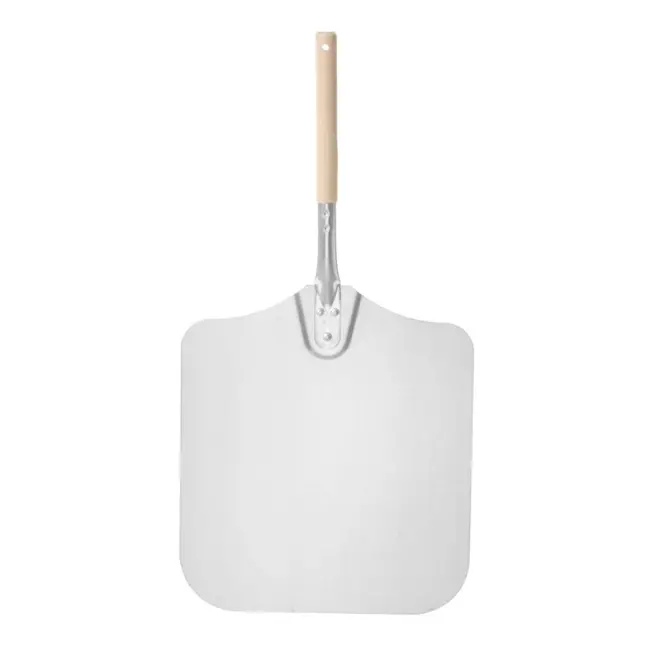 HENDI Vierkante pizzaschep – korte houten handgreep – aluminium – 305x660 mm – hittebestendig