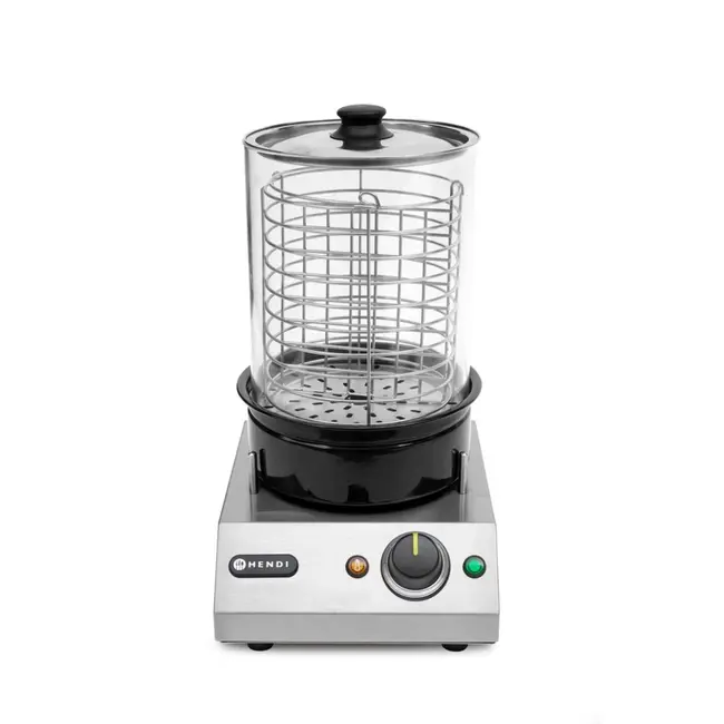 HENDI Worstwarmer – Roestvrij staal en gehard glas – 24 cm capaciteit – Oververhittingsbeveiliging