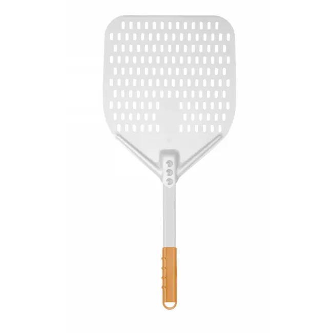 HENDI Vierkante geperforeerde pizzaschep – korte handgreep – 300x660 mm – lichtgewicht aluminium