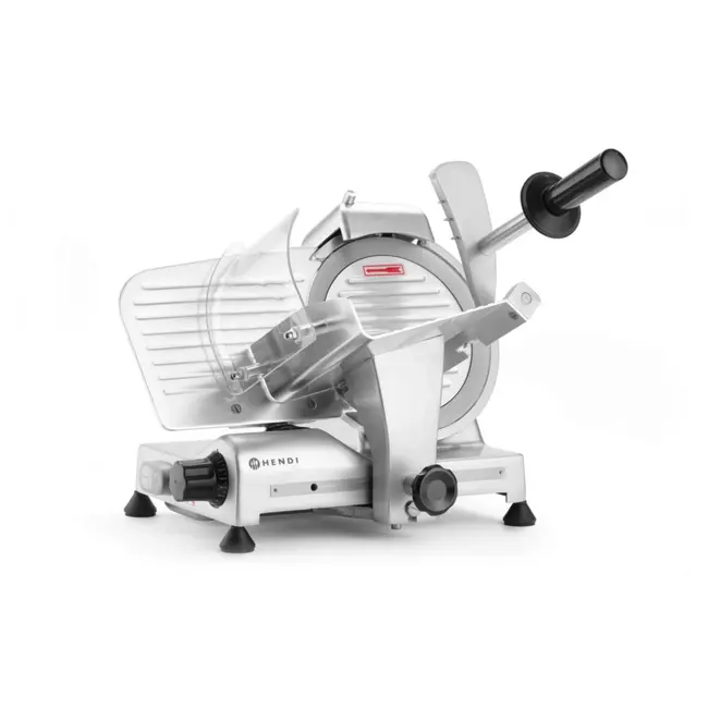 HENDI Snijmachine Profi Line – 195 mm mes – Luchtgekoelde motor – Traploos instelbare snijdikte – Veiligheidsfuncties