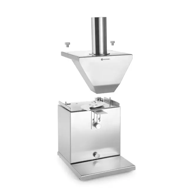 HENDI Elektrische worstsnijder – dubbel mes – regelbare snijdikte – 48 mm diameter – metalen en roestvast staal