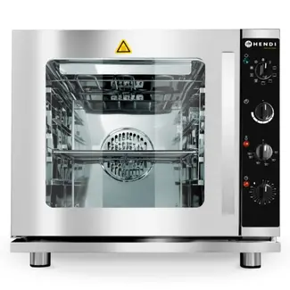 HENDI Hetelucht stoomoven met grill – 4x GN 2/3 – handbediening – 230V/3000W – lichtgrijs