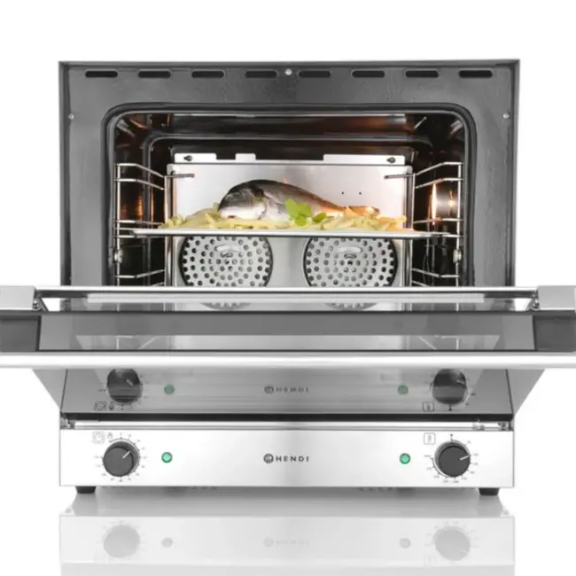 HENDI Heteluchtoven – 62L – 50˚C tot 300˚C – 4 trays – 230V/2670W – roestvrij staal