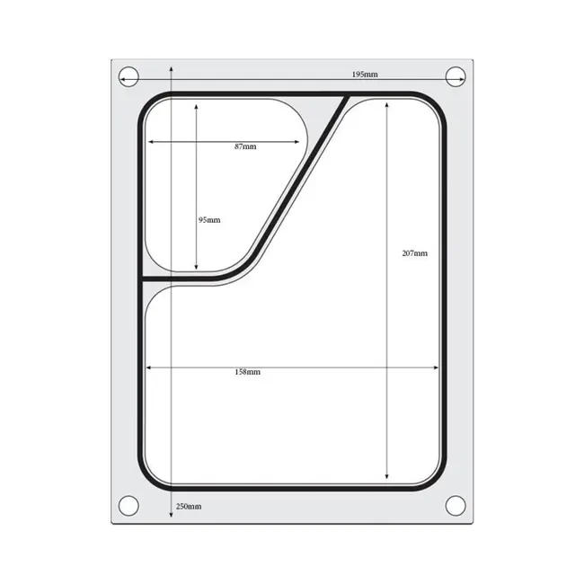 HENDI Tweedelige traysealer container – gepolijst aluminium – siliconen afdichting – 227x178 mm