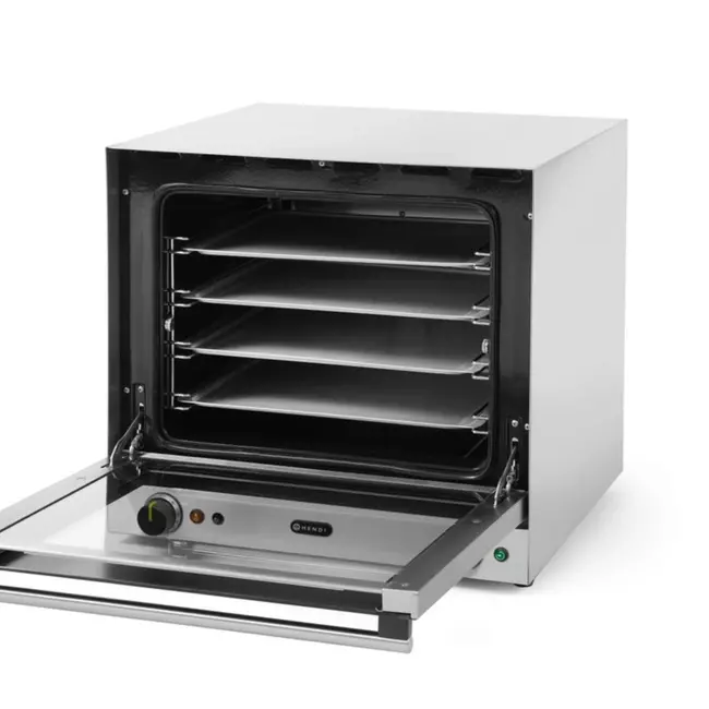 HENDI Heteluchtoven met vochtinjectie – 62L – 230V/2670W – 50-300°C – 4 trays – roestvrij staal