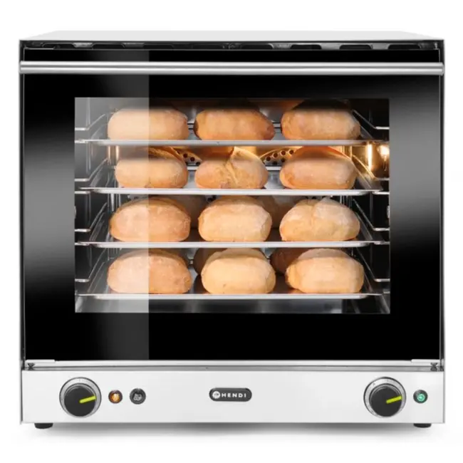 HENDI Heteluchtoven met vochtinjectie – 62L – 230V/2670W – 50-300°C – 4 trays – roestvrij staal
