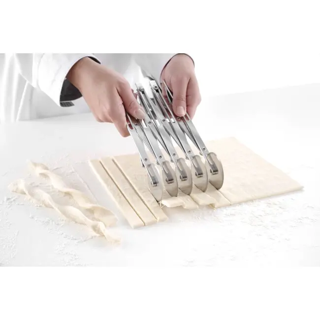 HENDI Jan-Hagelsnijder – Verstelbare snijbreedte – 5 roestvast stalen snijwielen – 222x56x55 mm