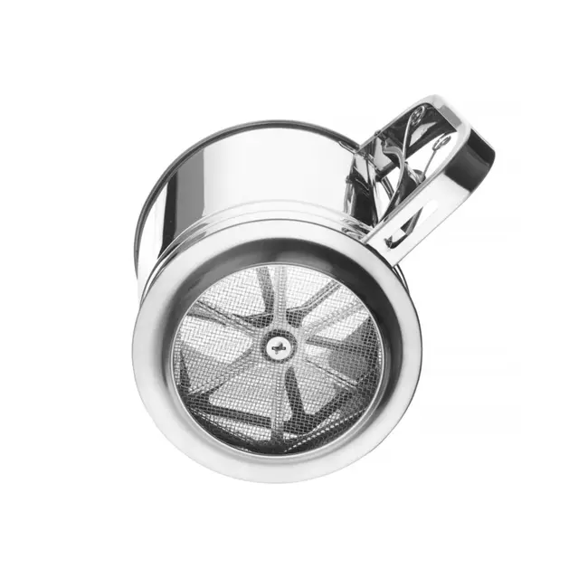 HENDI Meelzeef – Roestvrij staal – Zeer fijn gaas – Knijphandvat – 187x125x127 mm – Vaatwasmachinebestendig