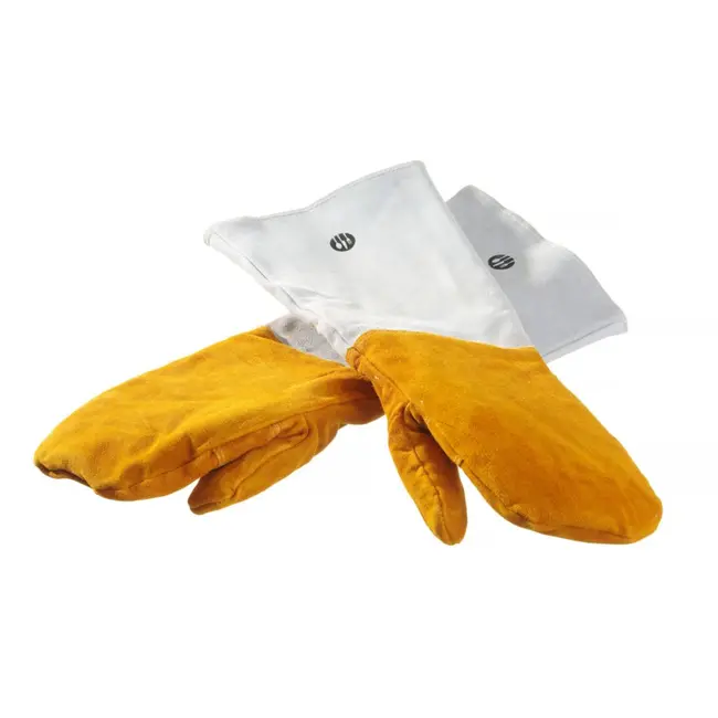 HENDI Hittebestendige lederen barbecue wanten – extra lang – set van 2 – 460 mm