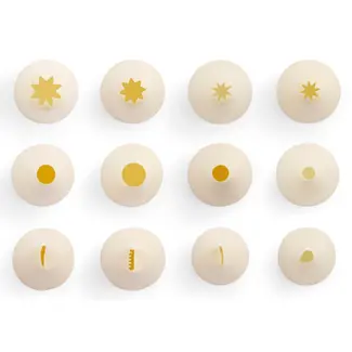 HENDI Set spuitmondjes – assorti – 12 stuks – ø 6-8-10-12 mm – met opbergbox