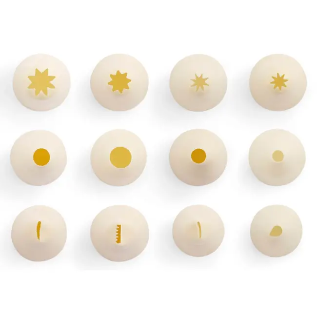 HENDI Set spuitmondjes – assorti – 12 stuks – ø 6-8-10-12 mm – met opbergbox