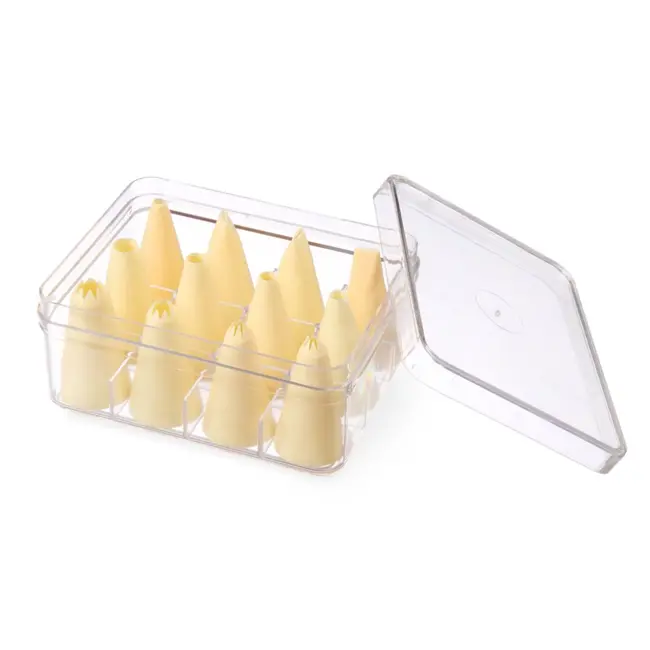 HENDI Set spuitmondjes – assorti – 12 stuks – ø 6-8-10-12 mm – met opbergbox