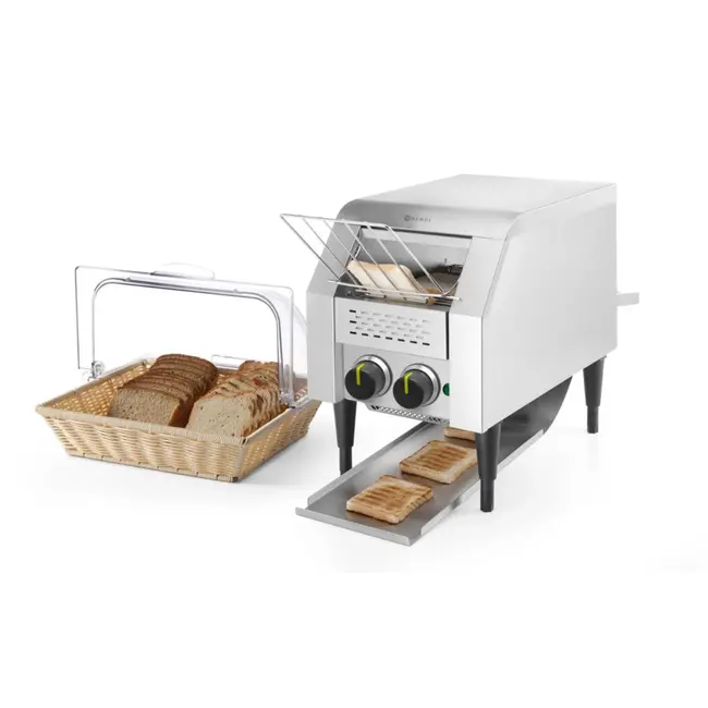 HENDI Doorloop broodrooster – instelbare snelheid – opvangbak – 288x368x410 mm