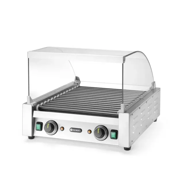 HENDI Glazen afdekking voor worstenroller grill – energiebesparend – 470x477x250 mm