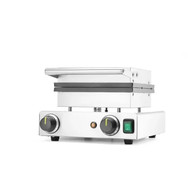 HENDI Wafelijzer voor lolly-wafels – antiaanbaklaag – roestvrij staal – traploos instelbaar – 4 wafels tegelijk