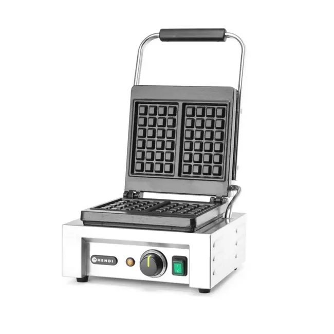 HENDI Wafelmaker – Luikse stijl – Geëmailleerd gietijzer – Thermostaat – Geïsoleerde handgreep – Inclusief wafelvork