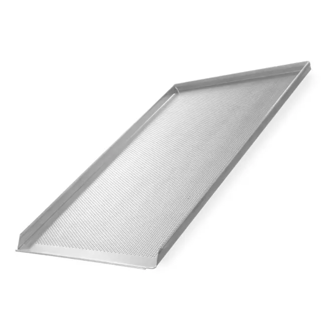 HENDI Geperforeerde ovenplaat – aluminium – 600x400x20 mm – 3 randen