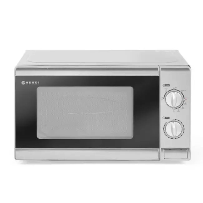 HENDI Magnetron met grillfunctie – 20L – 700W magnetronvermogen – 1000W grillvermogen – roestvrij staal – 9 vermogensniveaus