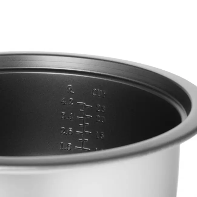 HENDI Rijstkoker – 4,2 liter – Anti-aanbak – Automatische warmhoudmodus – Inclusief maatbeker en rijstlepel