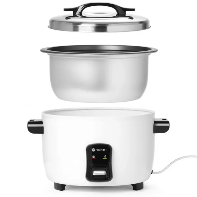 HENDI Rijstkoker – 4,2 liter – Anti-aanbak – Automatische warmhoudmodus – Inclusief maatbeker en rijstlepel