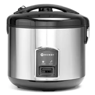HENDI Rijstkoker met stoomfunctie – 1,8L – roestvast staal – warmhoudmodus – inclusief accessoires