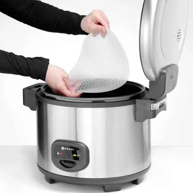 HENDI Rijstkoker – Profi Line – 5,4L – Warmhoudfunctie – Inclusief Accessoires