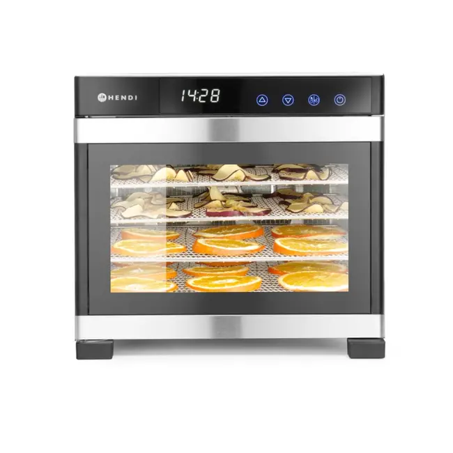 HENDI Voedseldroger – 6 roosters – digitaal – roestvrij staal – 230V/650W