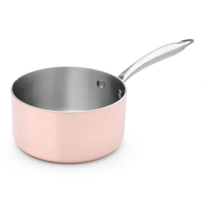 HENDI Stijlvolle koperen steelpan – 1,5L – 3-ply constructie – Ø160 mm – zonder deksel