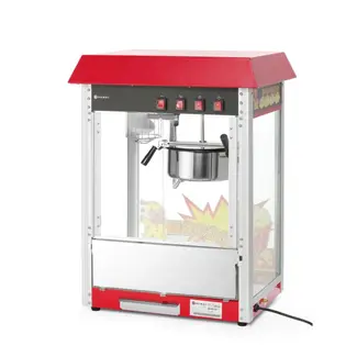 Hendi Popcornmachine - zwart - gehard glas - 150 g per cyclus - verlichte binnenkant - kruimellade