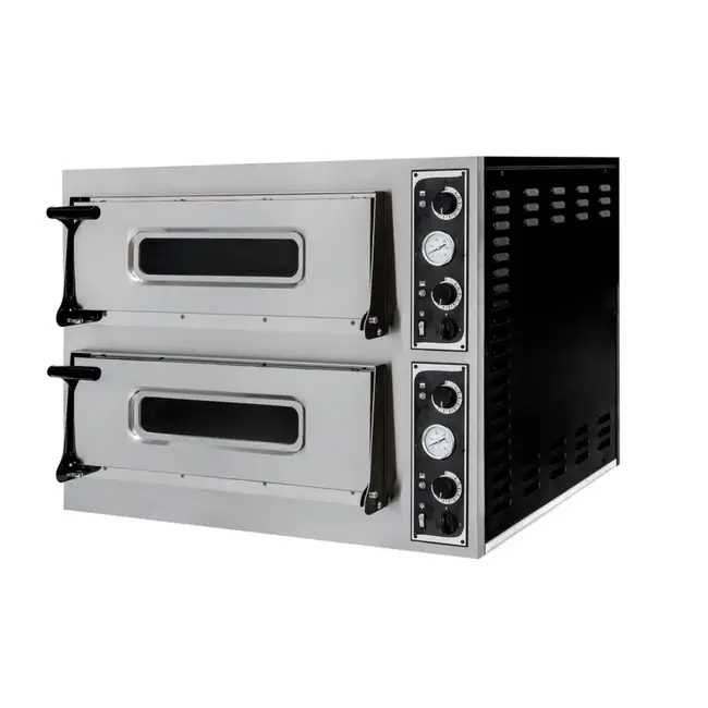 HENDI Pizza oven – 2 kamers – analoge bediening – roestvast staal – 975x930x742 mm